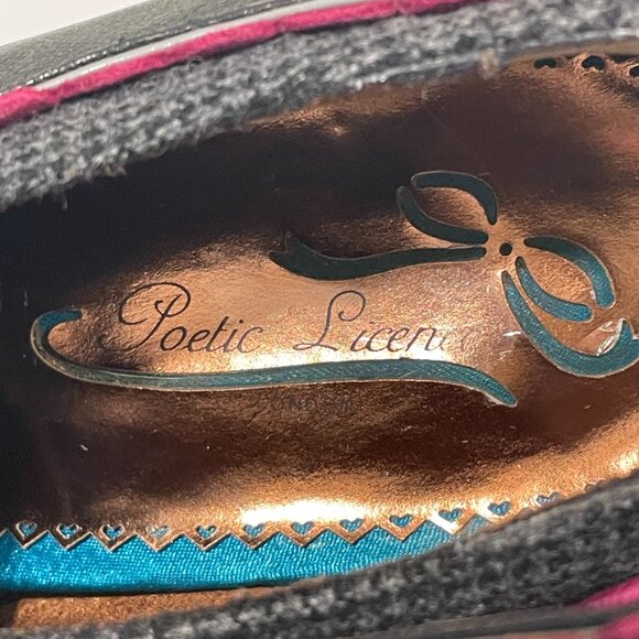 POETIC LICENCE LONDON "Backlash" Heeled Oxford Black/Burgundy 9/9.5 - Picture 7 of 13